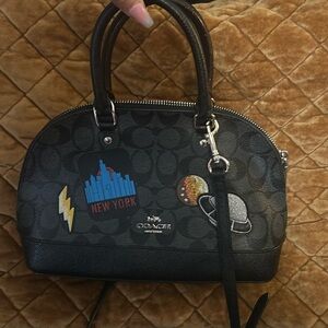 MINT STERRA SATCHEL IN SIGNATURE CANVAS WTTH  SPACE PATCHES. COACH